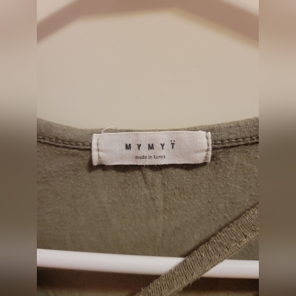 Cute green cotton shirt with choker made in korea - Picture 3 of 3